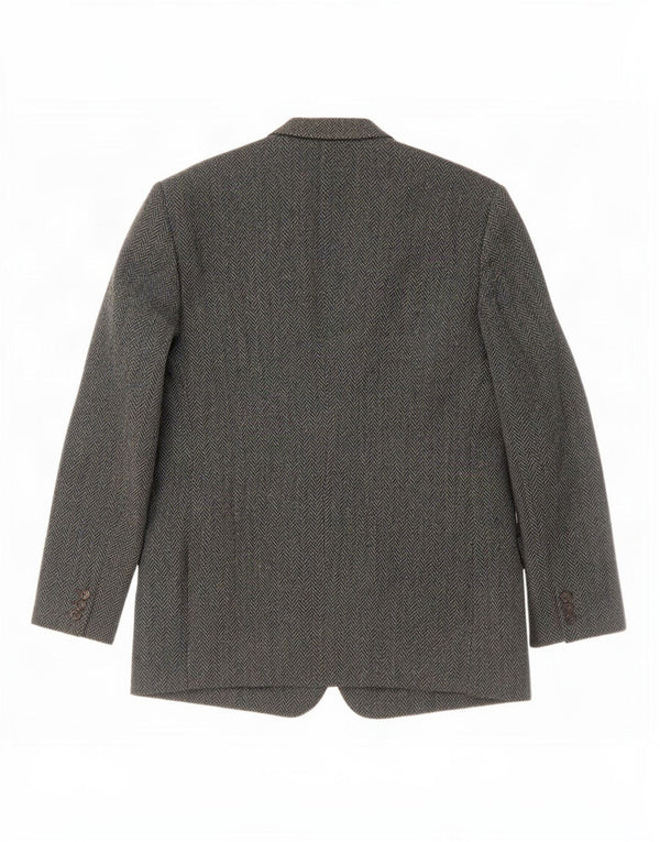 Harris Tweed Herre 2 Button Blazer Jacket IT 54 2XL Grøn sildeben