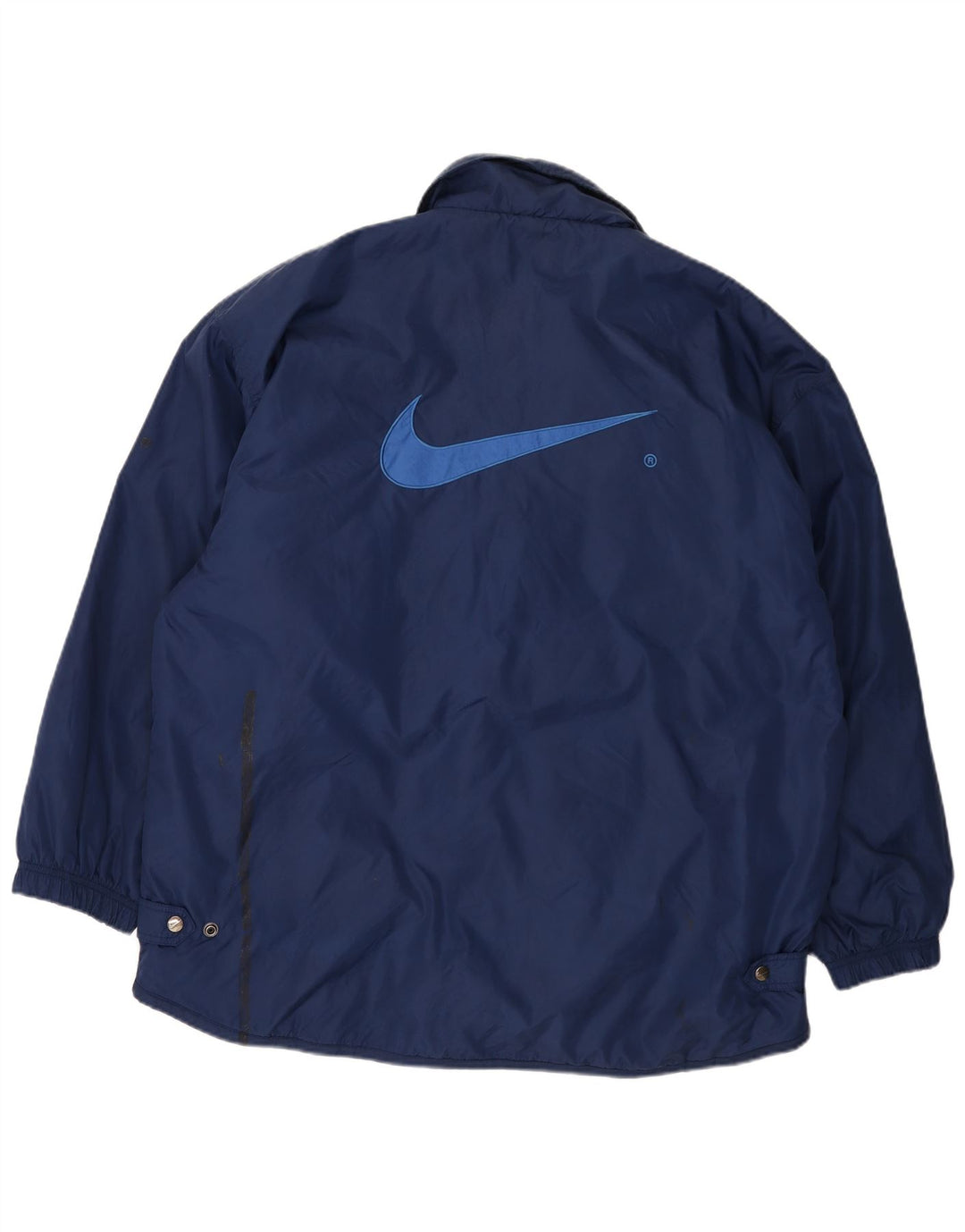 Nike Herre Graphic Windbreaker Coat UK 42 XL Navy Blue Nylon