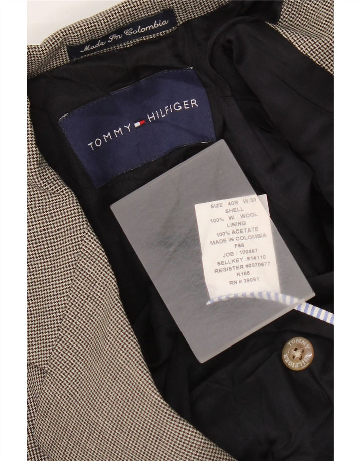 Tommy Hilfiger Herre 3-knaps blazerjakke UK 40 Large Grey Houndstooth