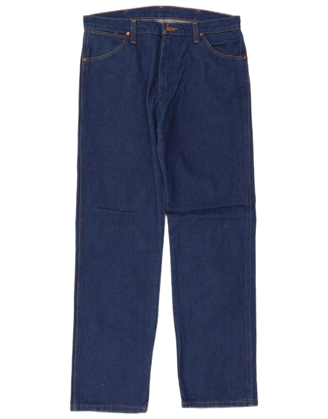 Wrangler Herre Regular Straight Jeans W33 L32 Blå Bomuld