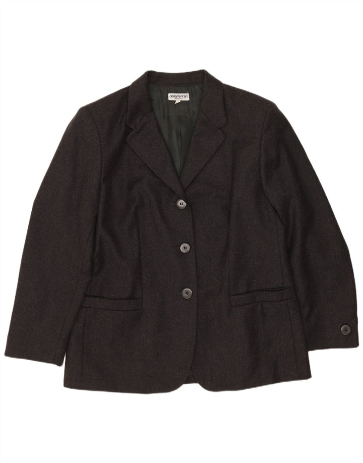 Delia Ferrari Dame 3-knaps blazerjakke IT 45 Medium Sort Virgin Wool