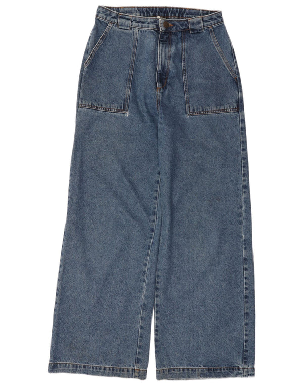 Lucy & Yak kvinders højtaljede brede ben jeans W30 L31 blå bomuld