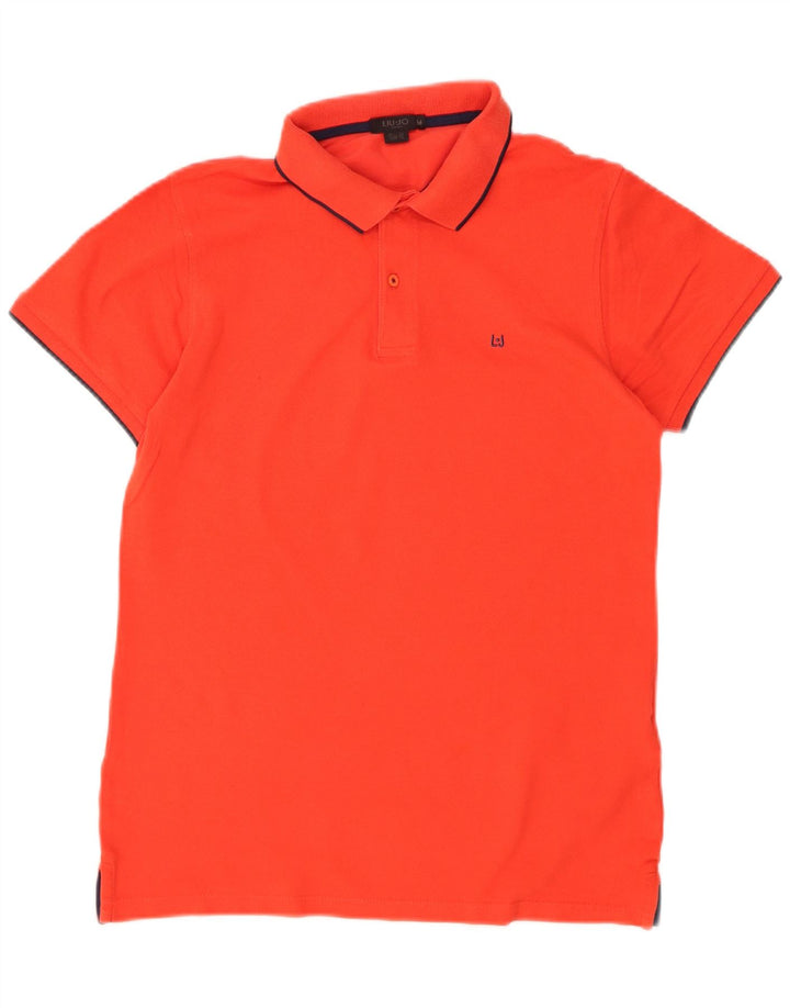 LIU JO Mens Slim Fit Polo Shirt Medium Orange Cotton Vintage Liu Jo and Second-Hand Liu Jo from Messina Hembry 
