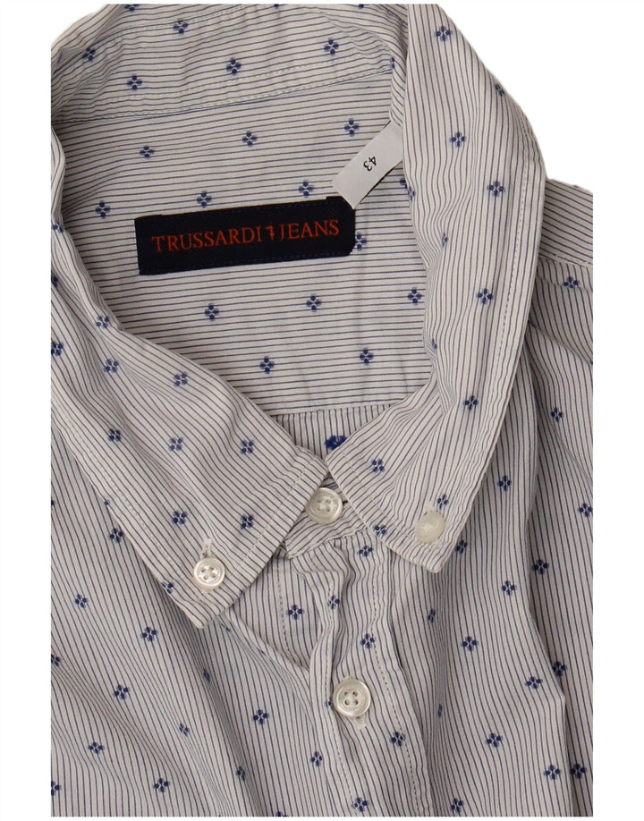 Trussardi Jeans Herreskjorte str. 43 Large Blue Spotted