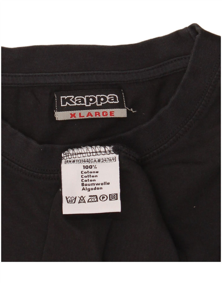 Kappa Herre Grafisk Top Langærmet XL Sort Bomuld