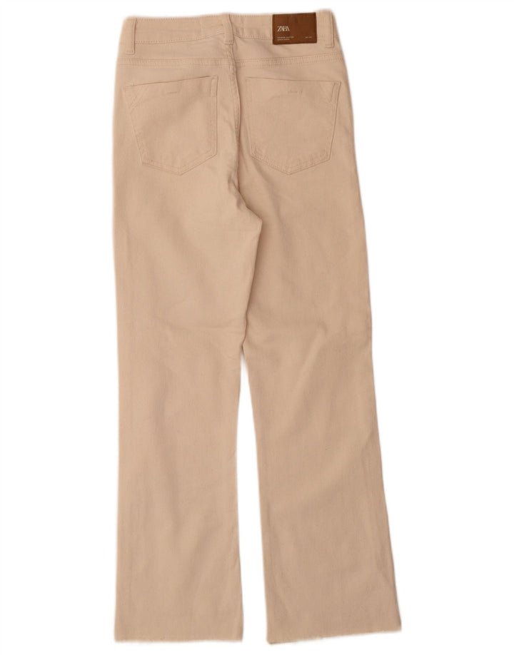 Zara Dame Bootcut Jeans EU 34 2XS W24 L28 Off White Bomuld