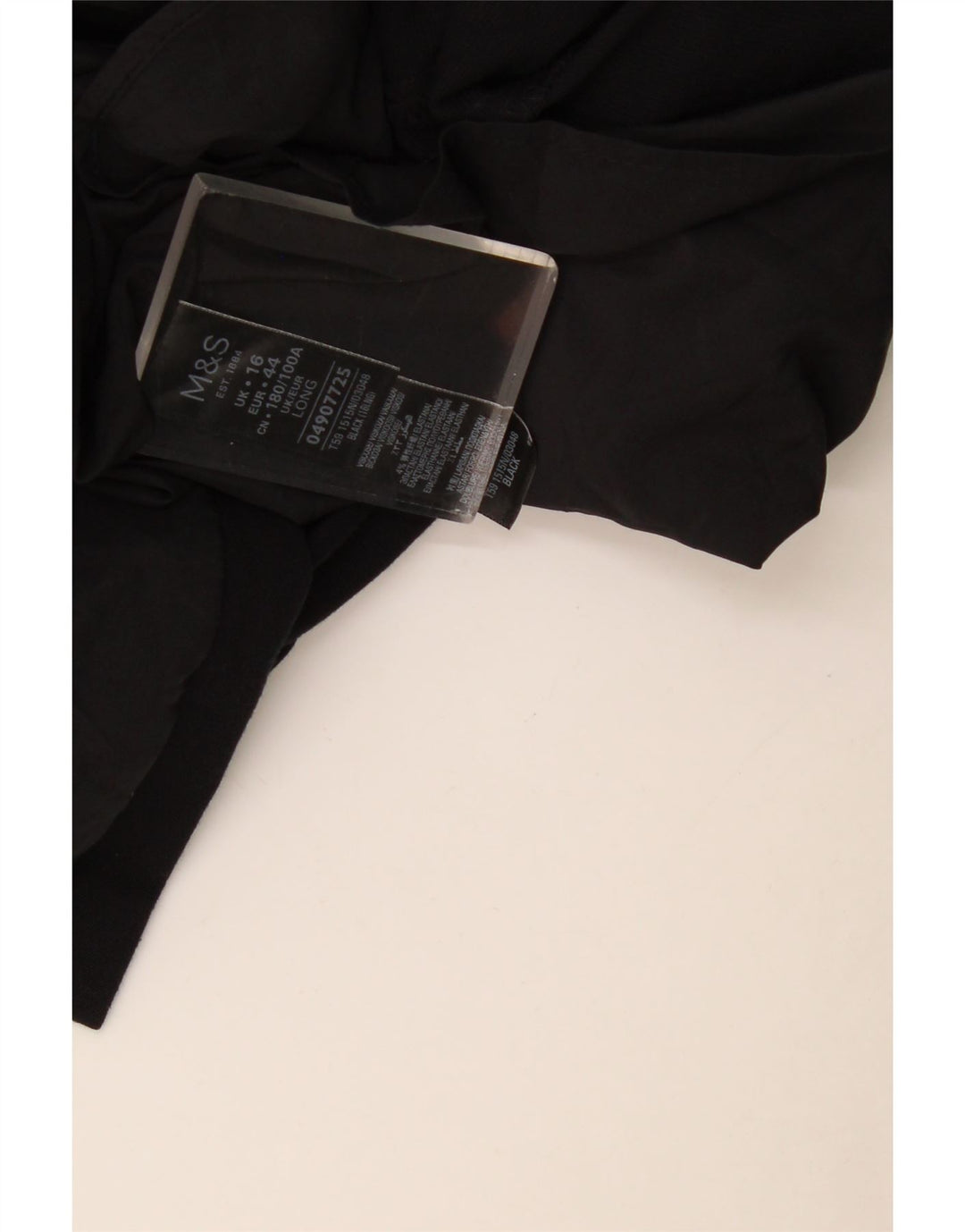 Marks & Spencer Kvinders 3/4-ærmede Skedekjole UK 16 Stor sort polyester