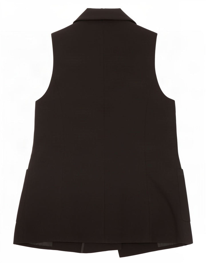 Zara Womens Longline vest UK 14 Medium Black Polyester