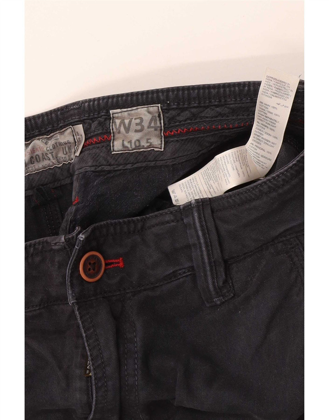 Fat Face Herre Chino Shorts W34 Stor Sort Bomuld