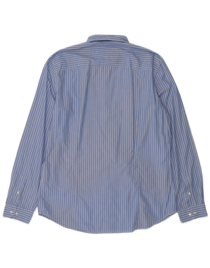 SISLEY Mens Regular Fit Shirt Large Blue Striped