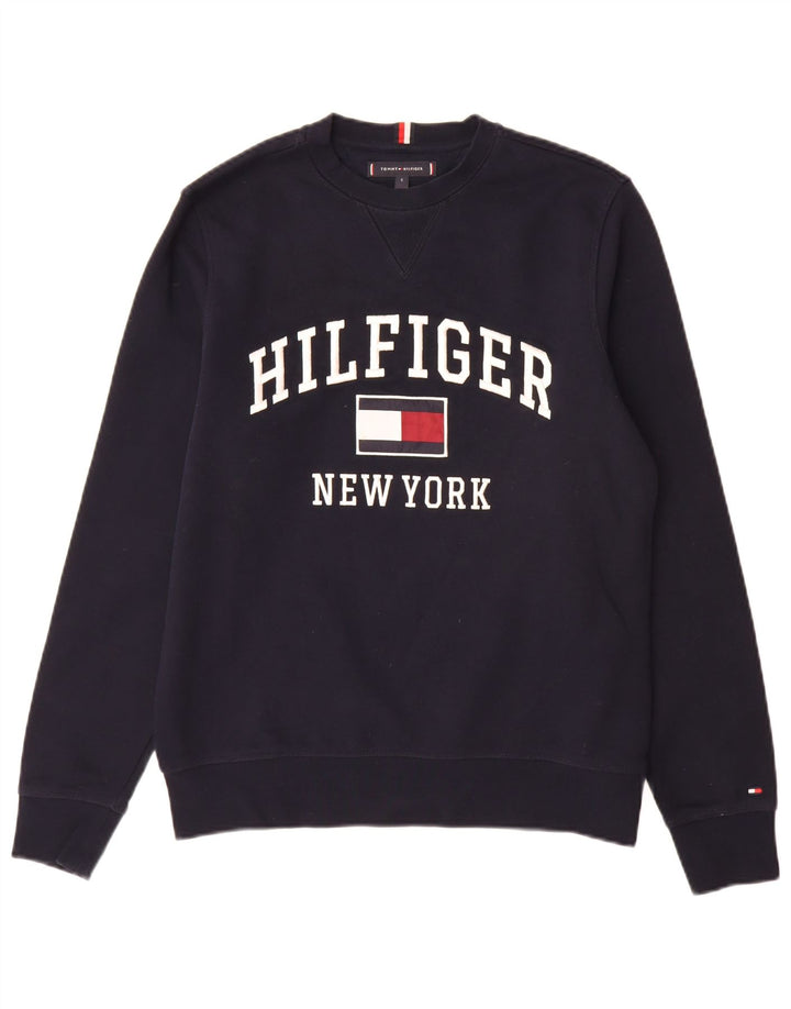 Tommy Hilfiger Grafisk sweatshirt til mænd, lille marineblå bomuld
