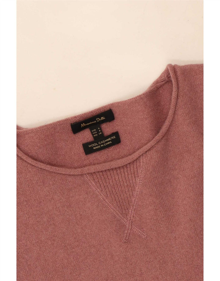Massimo Dutti Dame Oversized Crew Neck Jumper Sweater UK 10 Small Pink