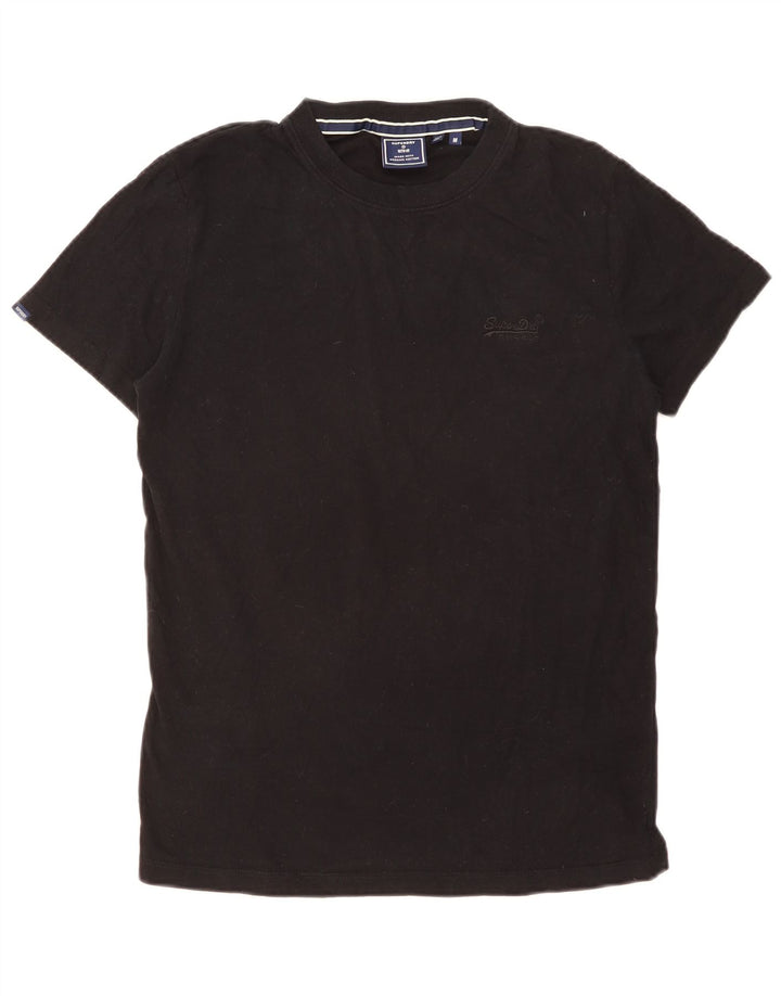 SUPERDRY Herre T-Shirt Top Medium Sort Bomuld