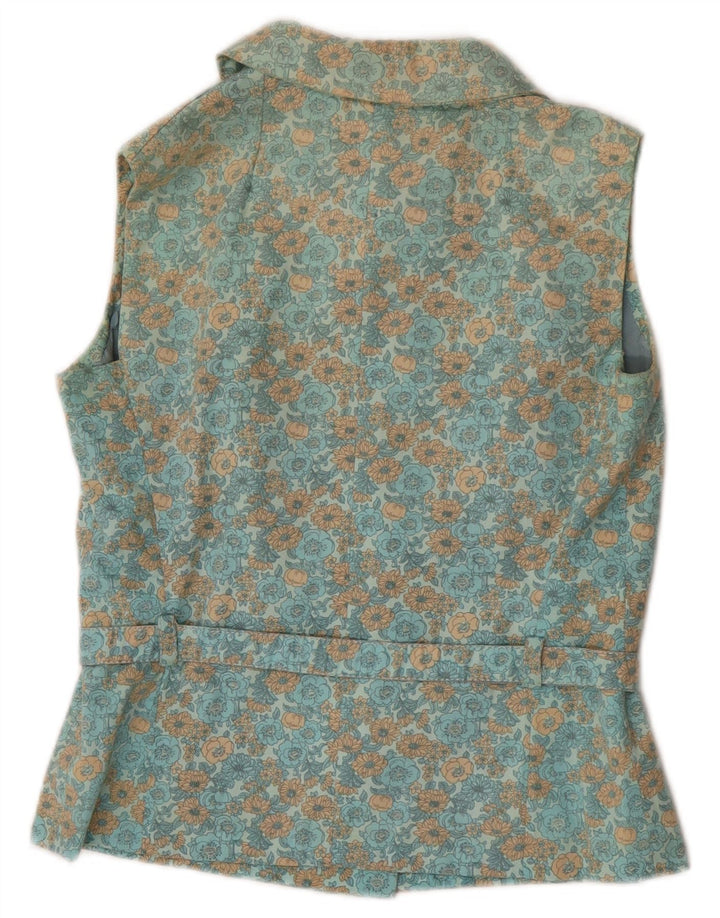 Vintage damevest UK 12 Medium Green Floral