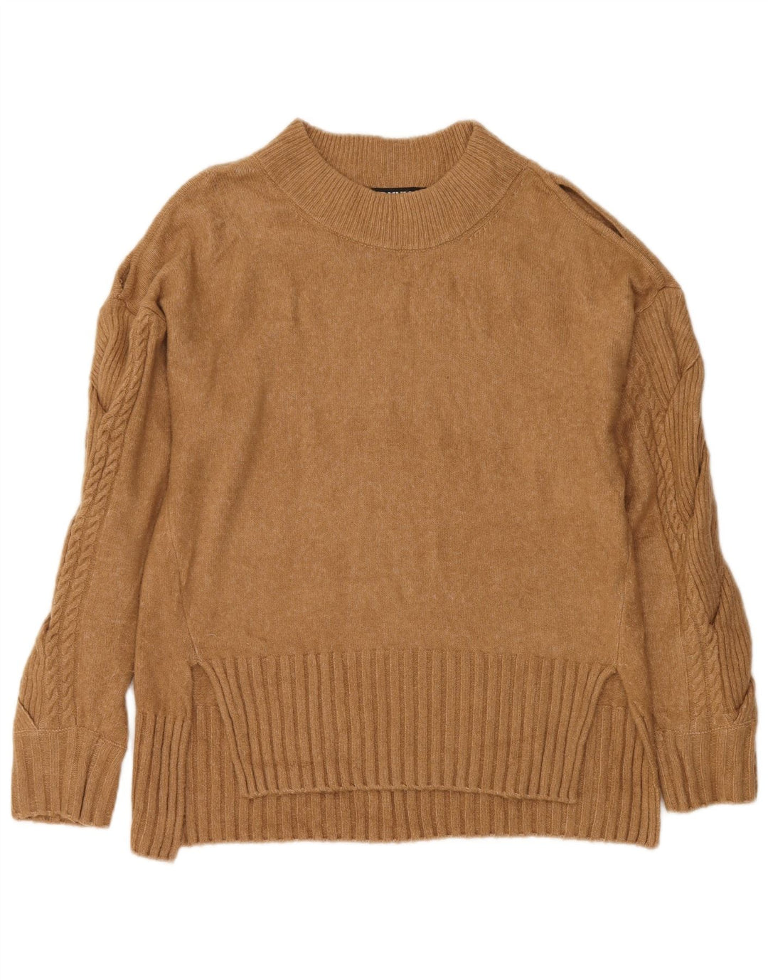 Dkny Dame Turtle Neck Jumper Sweater UK 14 Medium Brun Akryl