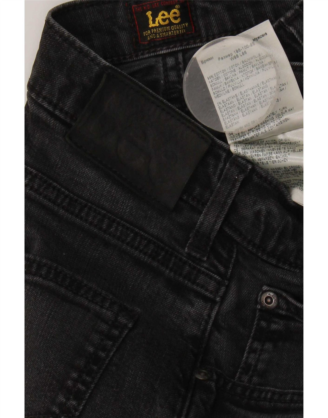 Lee Mens Brooklyn Straight Jeans W34 L30 Sort Bomuld