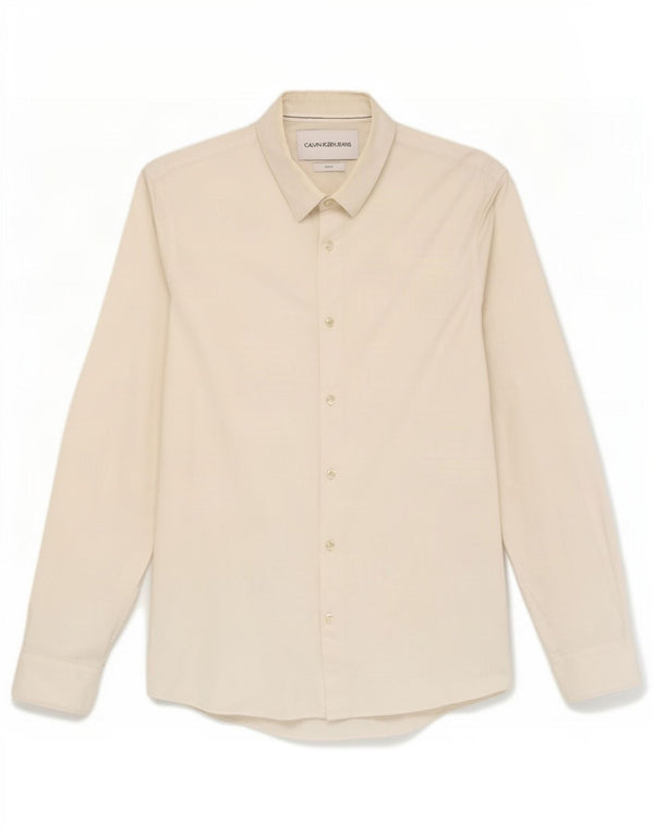 Calvin Klein Jeans Herre Slim Fit skjorte Stor hvid bomuld