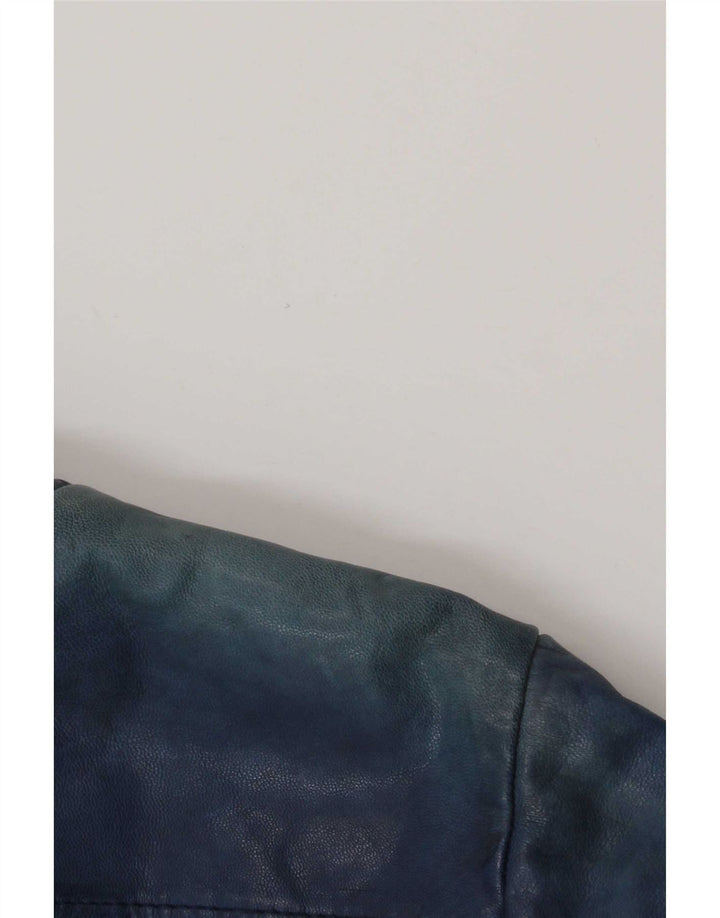 Bomboogie Dame Læderjakke UK 12 Medium Blue