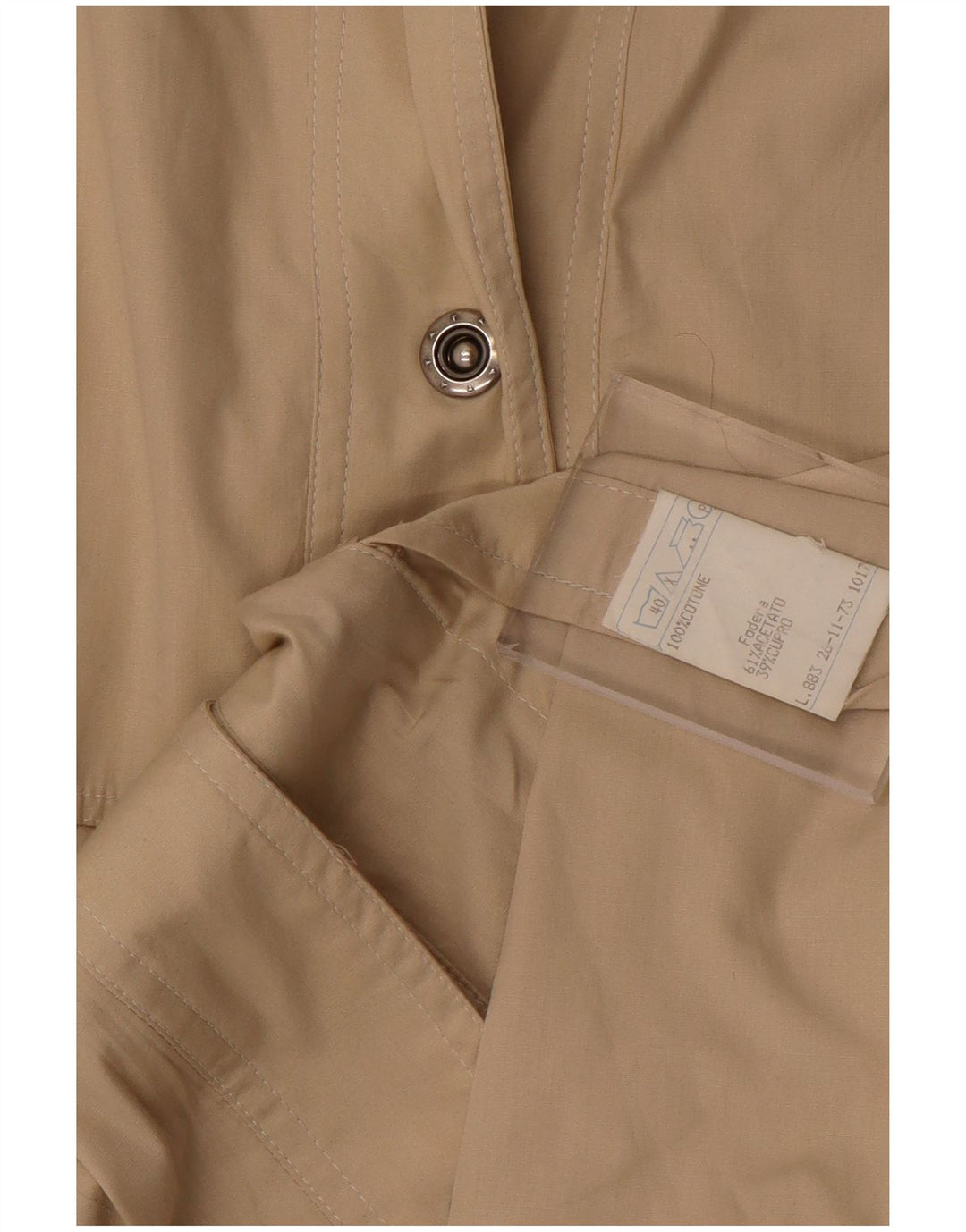 Vintage Trench Coat til kvinder IT 46 Stor Beige Bomuld