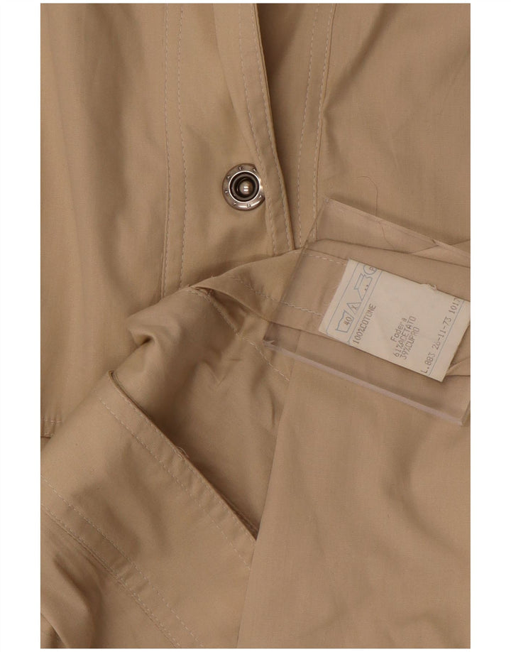 Vintage Trench Coat til kvinder IT 46 Stor Beige Bomuld