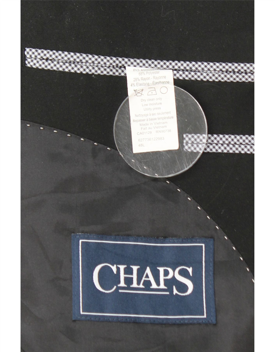 CHAPS Herre lang 2-knaps blazerjakke UK 48 4XL Sort Polyester