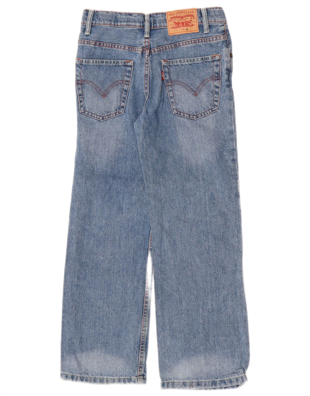 Levi's Boys Straight Jeans 7-8 år W24 L23 Blå Bomuld