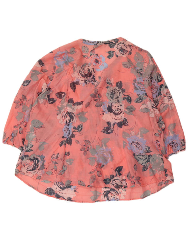 Marks & Spencer Dame Indigo 3/4-ærmet blusetop UK 24 4XL Pink Floral