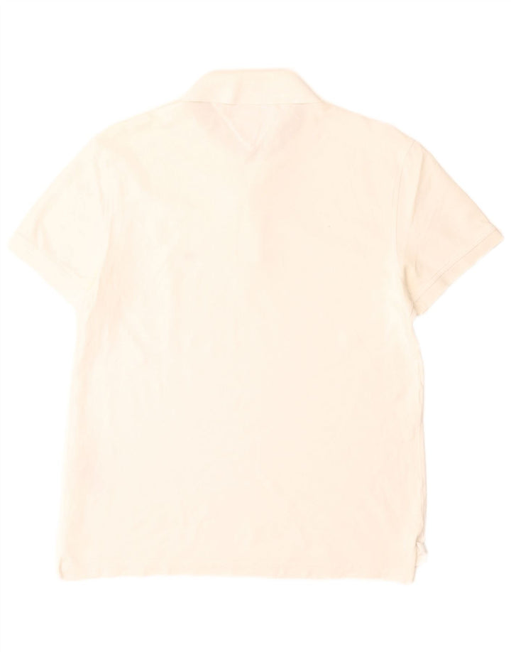 Tommy Hilfiger Herre Regular Fit Polo Shirt Lille hvid bomuld