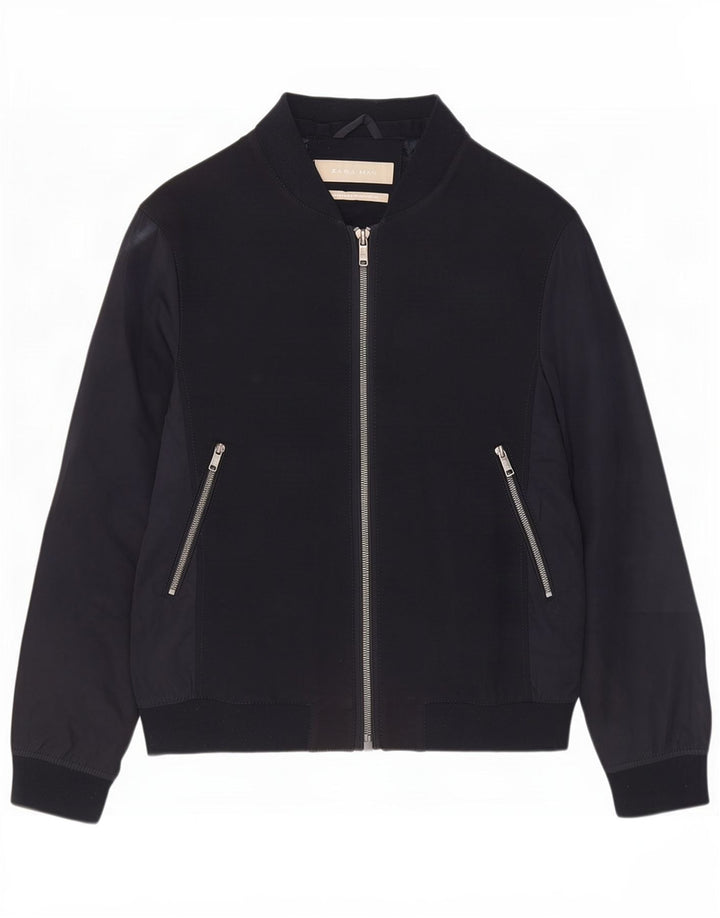 Zara Herre Bomber Jacket UK 40 Large Navy Blue Colourblock