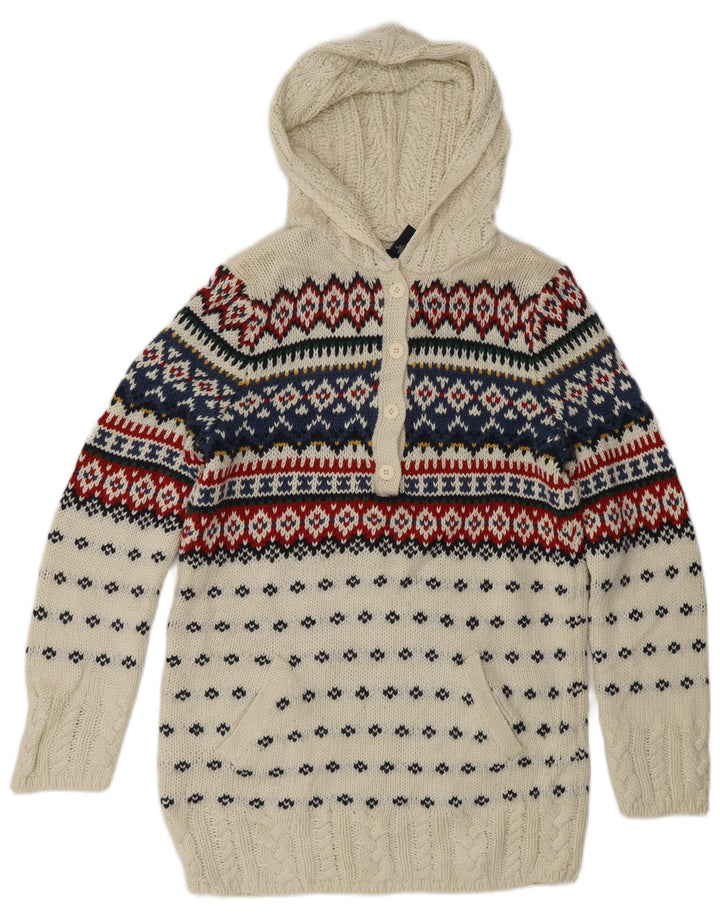 RALPH LAUREN hættetrøje til piger 15-16 år XL White Fair Isle Bomuld