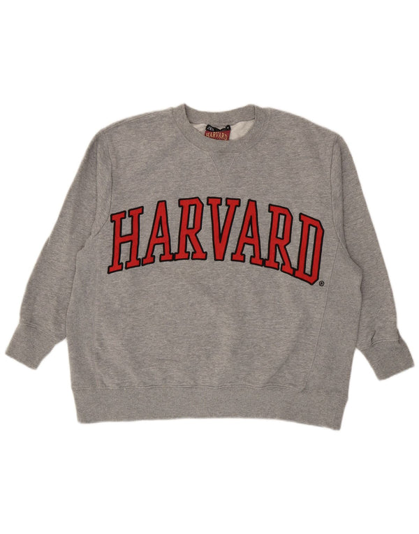 Zara Womens Harvard Graphic Oversized Sweatshirt Jumper UK 10 Small Grå