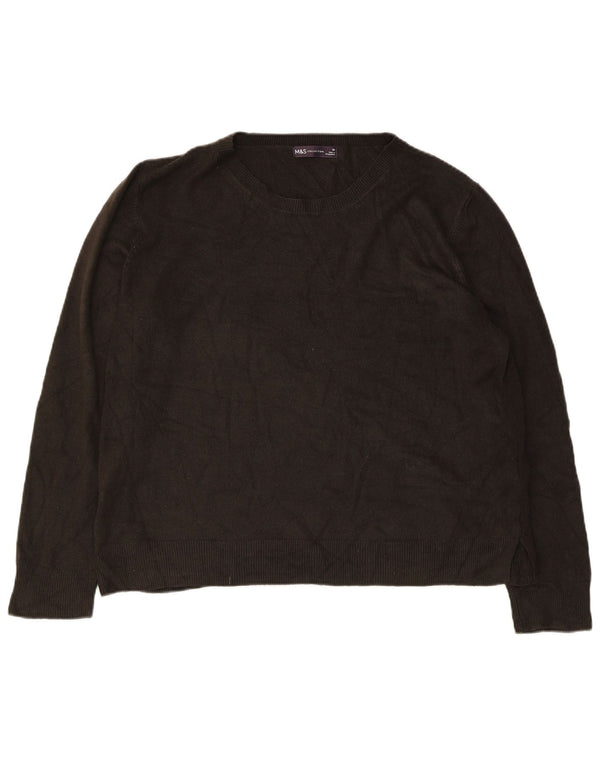 Marks & Spencer Dame Crop Boat Neck Jumper Sweater UK 20 2XL Brun