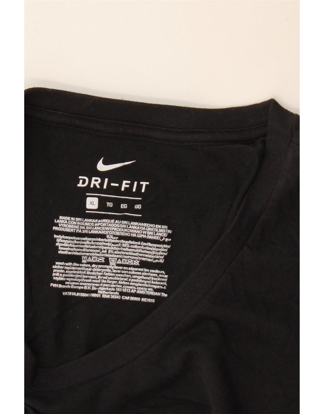 NIKE herre Dri Fit T-shirt top XL sort bomuld