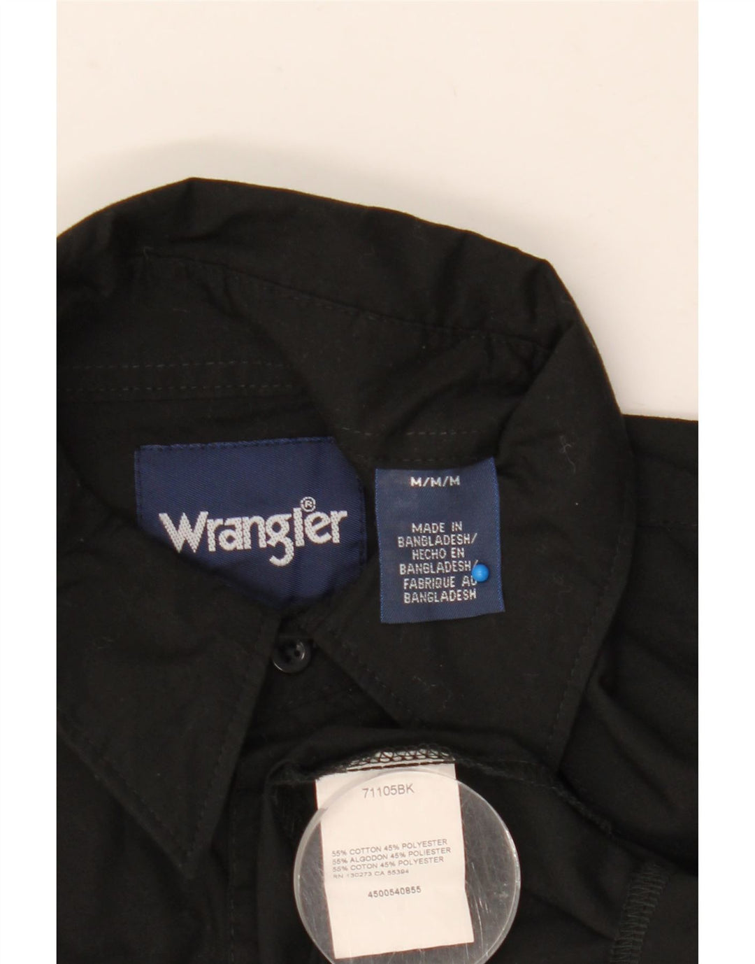 Wrangler Herreskjorte Medium Sort Bomuld