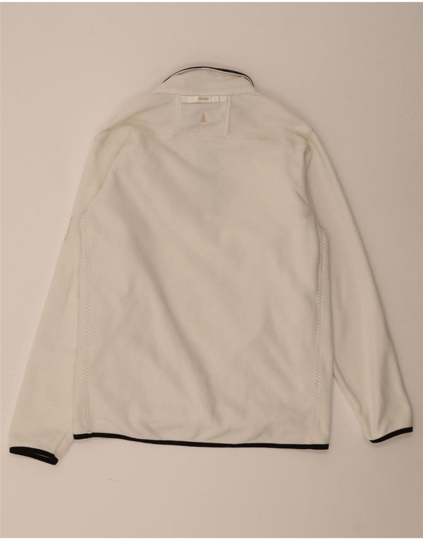 Musto Dame Fleece Zip Neck Jumper Sweater UK 16 Large Off White Polyester