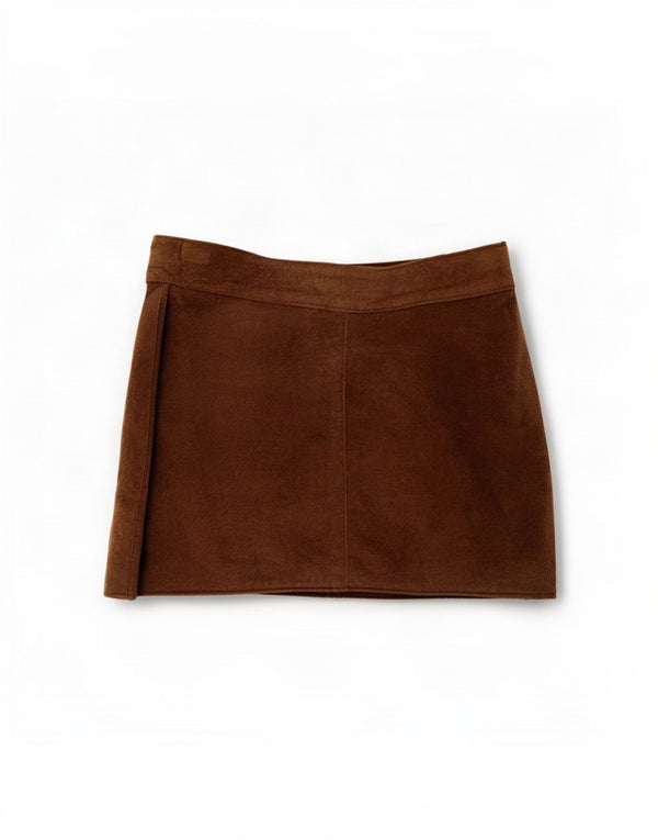 Zara Dame Ruskind Mini Nederdel IT 44 Medium W25 Brun
