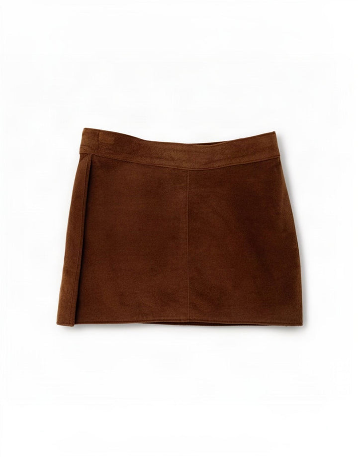 Zara Dame Ruskind Mini Nederdel IT 44 Medium W25 Brun