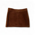 Zara Dame Ruskind Mini Nederdel IT 44 Medium W25 Brun