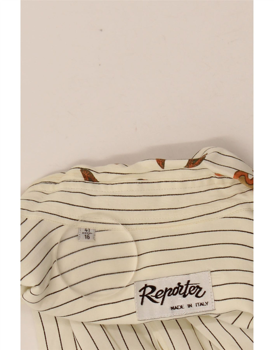REPORTER Herreskjorte str. 41 16 Large Off White Stribet