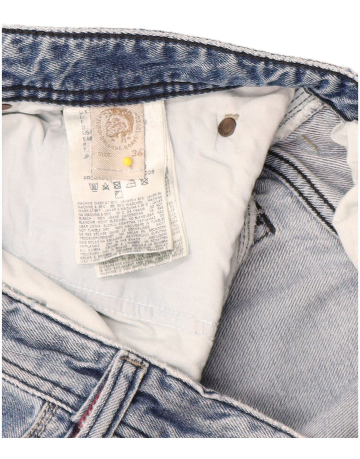 Diesel Herre Distressed Straight Jeans W36 L34 Blå Bomuld