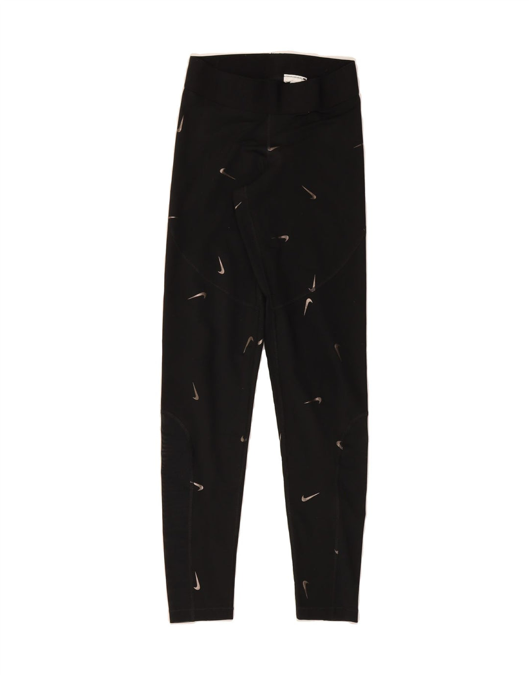 NIKE Womens Dri Fit Graphic Leggings UK 10 Small  Black Vintage Nike and Second-Hand Nike from Messina Hembry 