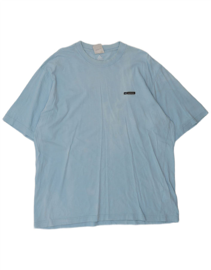 ADIDAS Herre T-Shirt Top XL Blå Bomuld