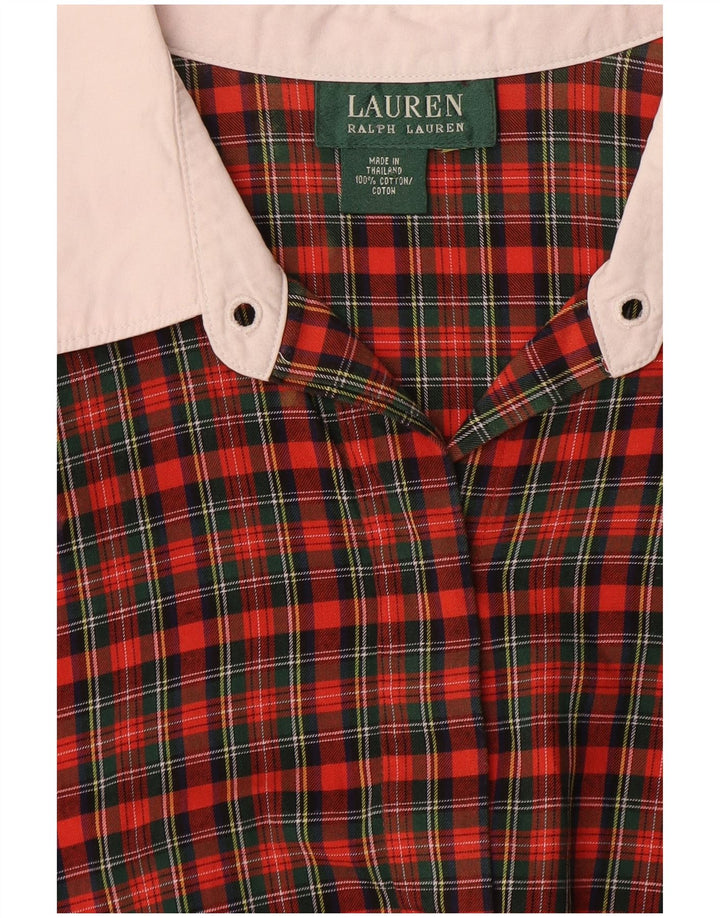 RALPH LAUREN Dameskjortebluse UK 18 XL Rød ternet