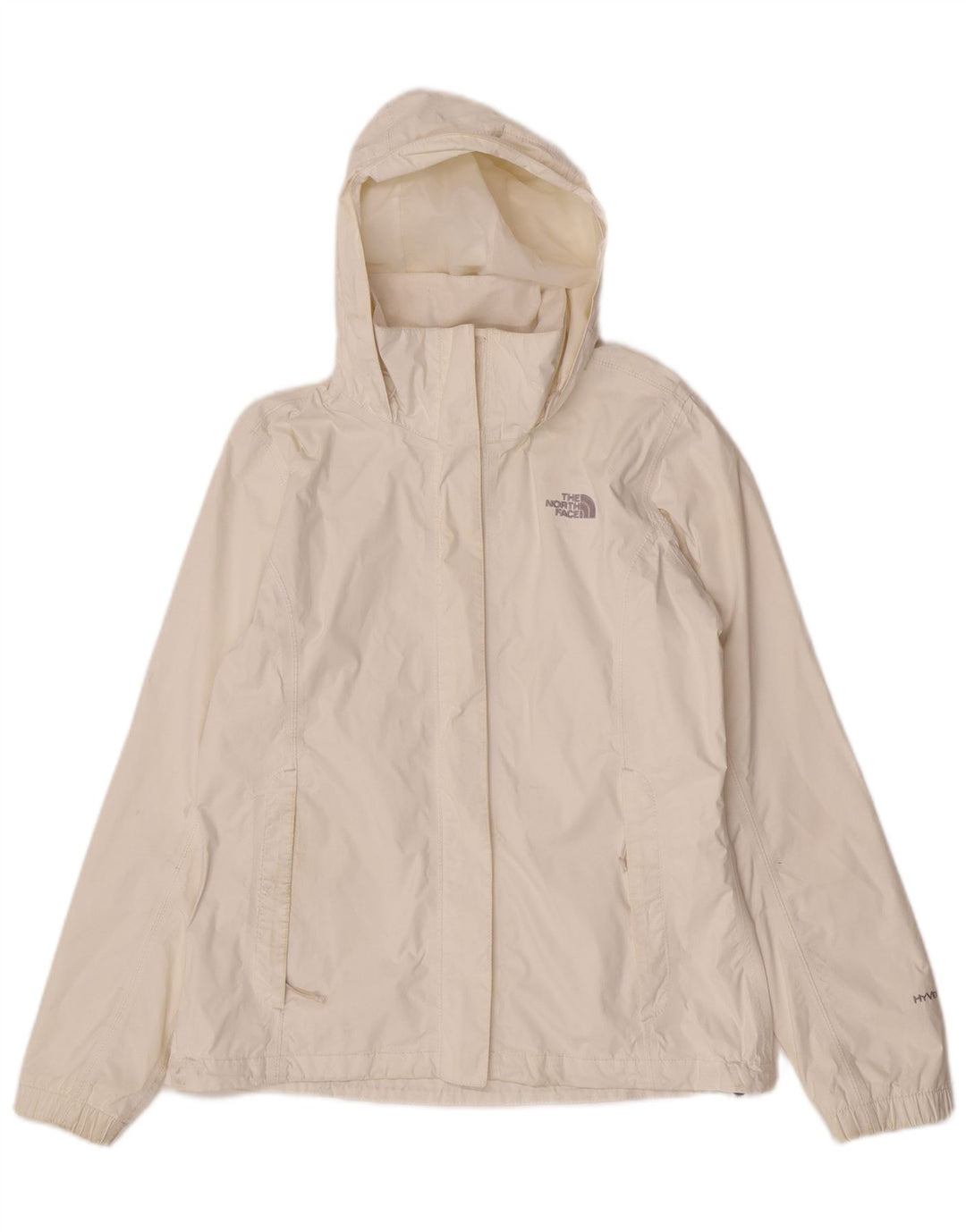 The North Face Regnjakke med hætte til kvinder UK 14 Medium White Nylon