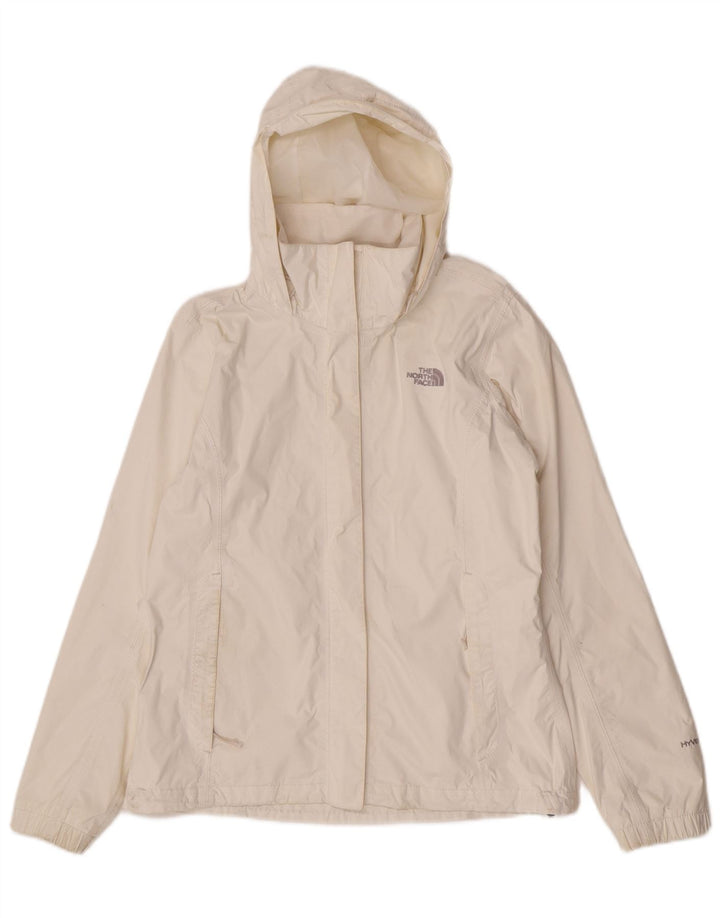 The North Face Regnjakke med hætte til kvinder UK 14 Medium White Nylon