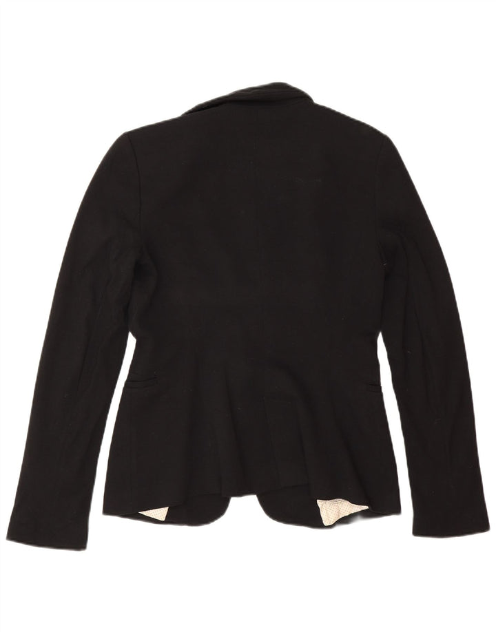 Zara Dame 1 Knap Blazer Jacket UK 10 Small Black Viscose