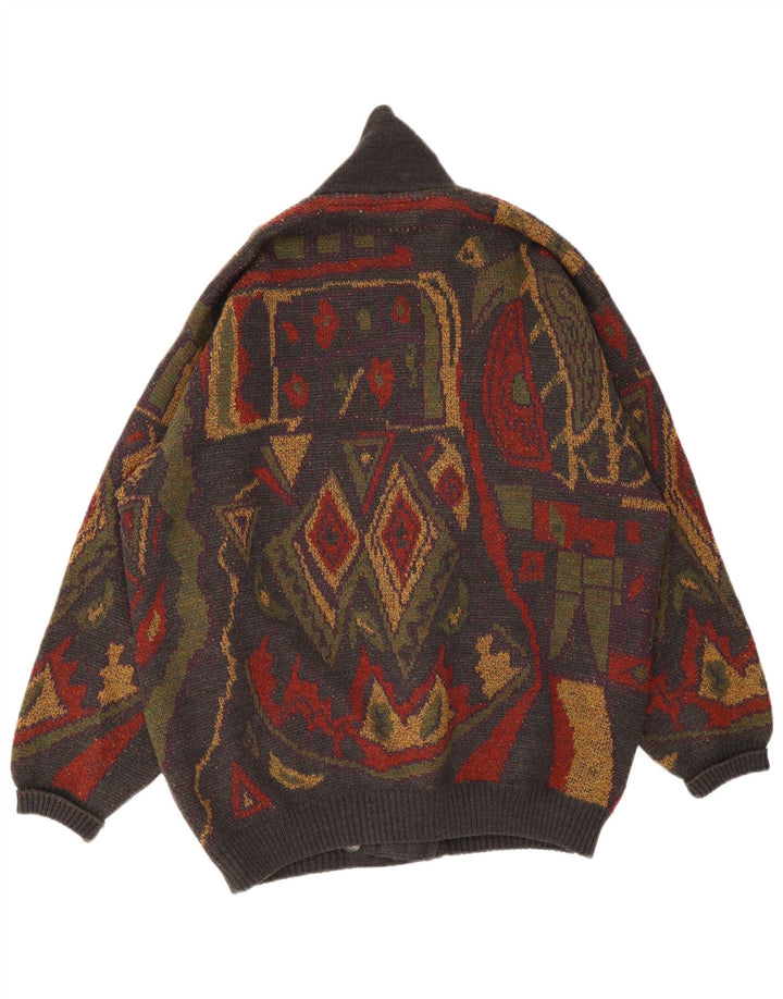 Frank Alexs Herre Cardigan Sweater IT 56 2XL Flerfarvet Geometrisk