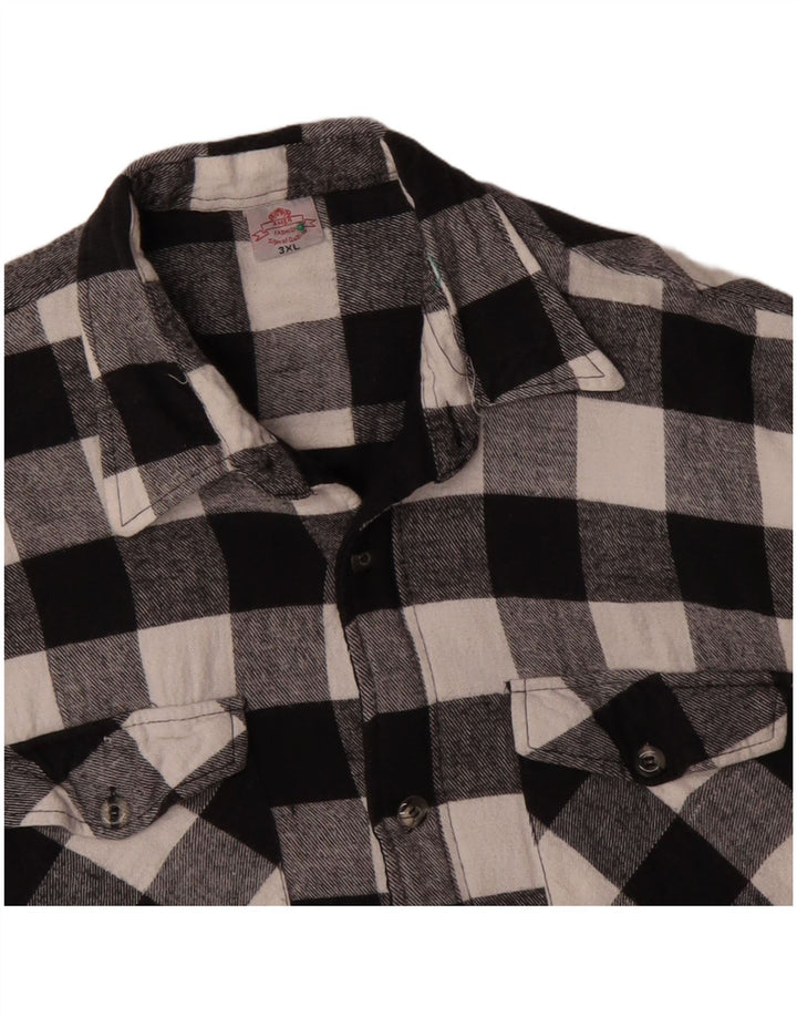 VINTAGE herre flannel skjorte 3XL sort Gingham bomuld