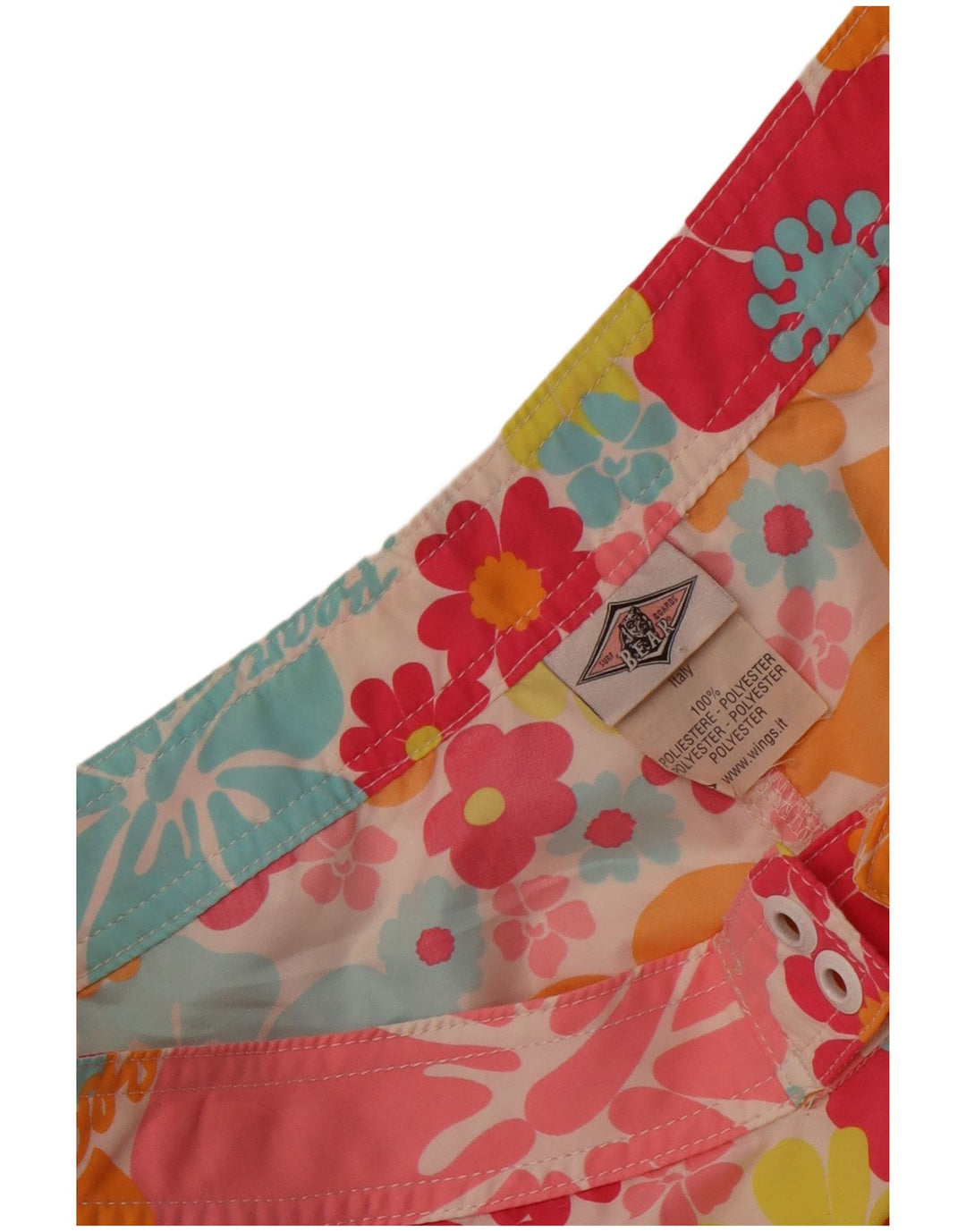 Bear Womens Badeshorts UK 14 Large Multicolored Floral Polyester