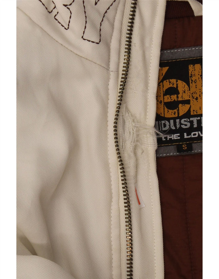 RÅB! Herre Loose Fit Graphic Bomber Jacket UK 36 Small White Polyester